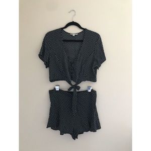 AEO Tie Top & Ruffle Short Set